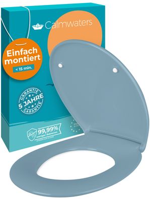 Calmwaters WC-Sitz mit Absenkautomatik Original in Bermuda-Blau, abnehmbar, Duroplast
