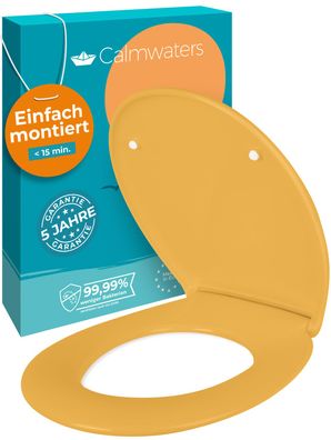 Calmwaters WC-Sitz mit Absenkautomatik Original in Curry-Gelb, abnehmbar, Duroplast