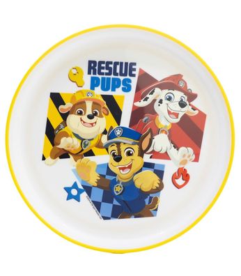 Paw Patrol Kinder Teller mit rutschhemmender Basis Premium Bicolor für Esstisch