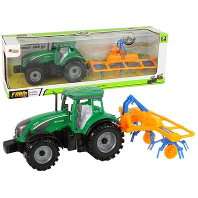 Lean Toys Grüner Traktor, Reibradantrieb Schwader
