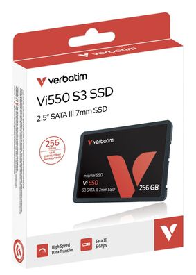 256GB Verbatim Vi550 S3 Phison 2,5" (6.3cm) Sataiii intern retail