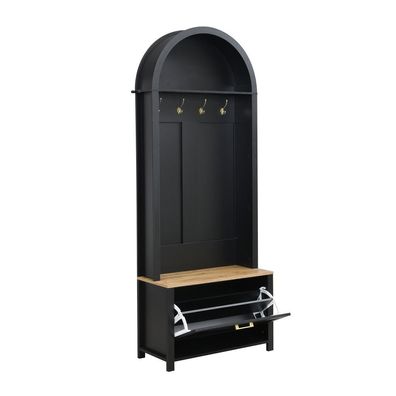 Multifunktionaler Garderobenschrank mit Schuhregal Ablage Haken