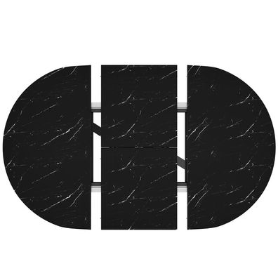 Runder Ausziehtisch 100-140 cm Marmoroptik Esstisch Küchentisch