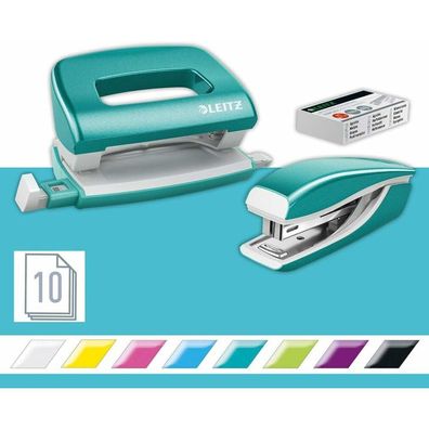 Leitz Locher-Heftgerät-Set NeXXt WOW Mini 5561-20-51 eisblau