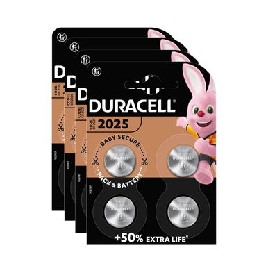 4x Duracell CR 2025 DL 2025 CR2025 Lithium Knopfzelle 3v Batterien im 4er Blister