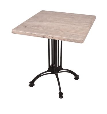 Bistrotisch JELENA 70x70cm Quadratisch Hellbraun Holz Caf?tisch Bartisch Gartentisch