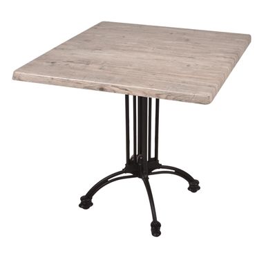 Bistrotisch JELENA 80x80cm Quadratisch Hellbraun Holz Caf?tisch Bartisch Gartentisch