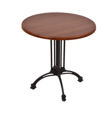 Bistrotisch JELENA ?70cm Rund Dunkelbraun Holz Caf?tisch Bartisch Gartentisch