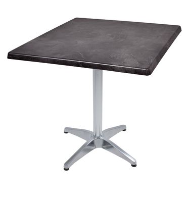 Bistrotisch VIDOL 80x80cm Quadratisch Schwarz Holz Caf?tisch Bartisch Gartentisch