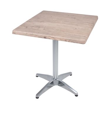 Bistrotisch VIDOL 70x70cm Quadratisch Hellbraun Holz Caf?tisch Bartisch Gartentisch