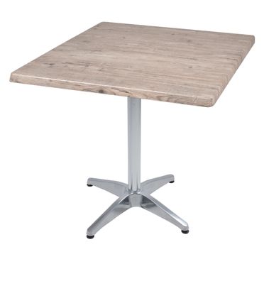 Bistrotisch VIDOL 80x80cm Quadratisch Hellbraun Holz Caf?tisch Bartisch Gartentisch