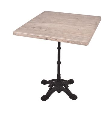 Bistrotisch KOLLIN 70x70cm Quadratisch Hellbraun Holz Caf?tisch Bartisch Gartentisch