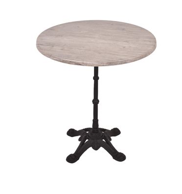 Bistrotisch KOLLIN ?70cm Rund Hellbraun Holz Caf?tisch Bartisch Gartentisch