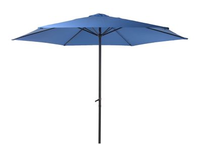 Sonnenschirm THOMAS ? 300cm 6 Streben Blau Polyester Gartenschirm Balkonschirm