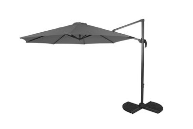Ampelschirm ULLA ? 300cm Anthrazit Aluminium Sonnenschirm mit St?nder UV-Schutz