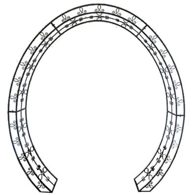 Rosenbogen MILAN oval Schwarz Stahl Gartenbogen Metall Rankhilfe Rosenhilfe