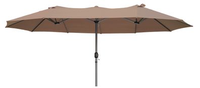 Doppel-Sonnenschirm WINDA Hellbraun Polyester Gartenschirm Balkonschirm UV-Schutz