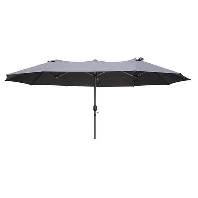 Doppel-Sonnenschirm WINDA Grau Aluminium Gartenschirm Balkonschirm UV-Schutz