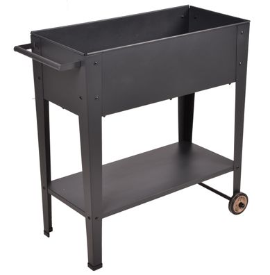 Hochbeet METZ mobil Anthrazit Stahl Metall-Hochbeet f?r Garten Balkon-Beet Gem?sebeet
