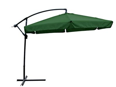 Ampelschirm CALLI ? 300cm 6-eckig Gr?n Polyester Sonnenschirm mit St?nder UV-Schutz