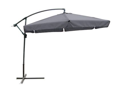 Ampelschirm CALLI ? 300cm 6-eckig Anthrazit Polyester Sonnenschirm mit St?nder