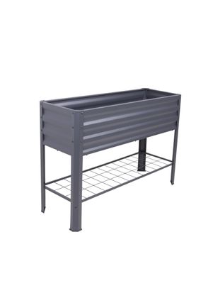 Hochbeet ESPOO mit Vlies Anthrazit Stahl Metall-Hochbeet f?r Garten Balkon-Beet