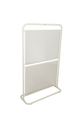 Sichtschutz DOVIDA 124x80x30cm Beige Stahl Balkon Sichtschutzwand Garten Trennwand