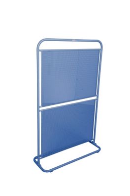 Sichtschutz DOVIDA 124x80x30cm Blau Stahl Balkon Sichtschutzwand Garten Trennwand