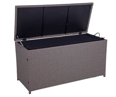 Auflagenbox VERA Braun Kunststoff Gartenbox Aufbewahrungsbox Kissenbox Gartentruhe