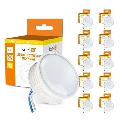 LED Insert Modul flach 600lm 230V 6,5W Warmweiß 3000K 10 Stück für Einbaustrahler
