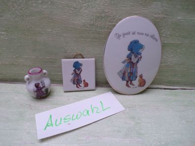 Sarah Kay Holly Hobbie mini Porzellan Vase Kachel Bild Fliese