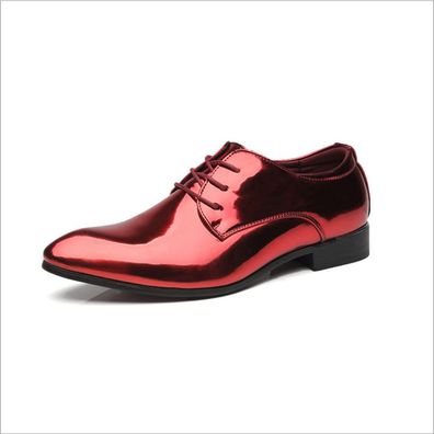 Herren britische spitze Spitze Schnurschuhe PartyBusiness glanzendes LederSchuhe
