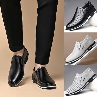 Herren breite Passform Slip-On Casual Komfort Gehen Fahren neue leichte Schuhe