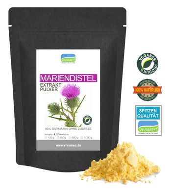 Mariendistel Extrakt Pulver 80% Silymarin (UV) zertifizierte Qualität rein