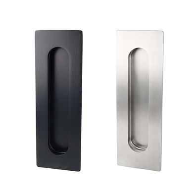 Schiebetürmuschel 180x60mm - Edelstahl Design Griffmuschel Einlassgriff eckig