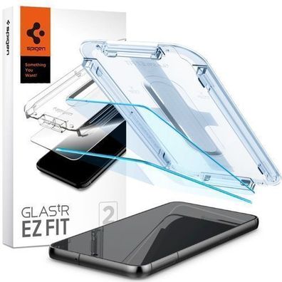 Spigen Glas. tR EZ Fit Panzerglas fuer Samsung Galaxy S23+ (2 Stueck)