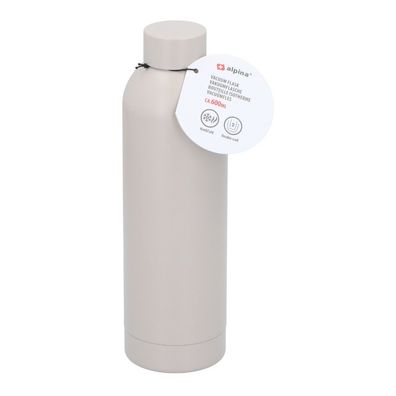 ALPINA Alu Trinkflasche 600ml Beige Flasche Wasserflasche Thermosflasche Camping