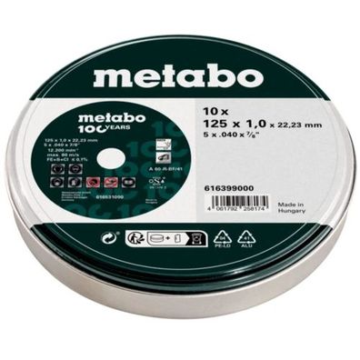 Metabo 10 Trennscheiben in Dose - 125mm x 1,0 x 22,23
