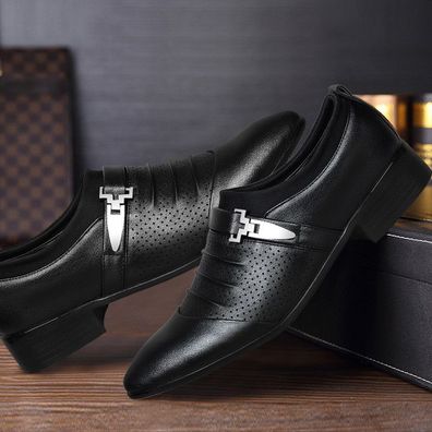 Herren Spitzschuh Hochzeit Business Party Patent formale Buro Smart Kleid Schuhe