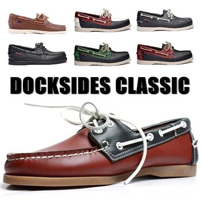 Manner Frauen Echtes Leder Driving Schuhe Klassische Bootsschuhe Schnurschuhe