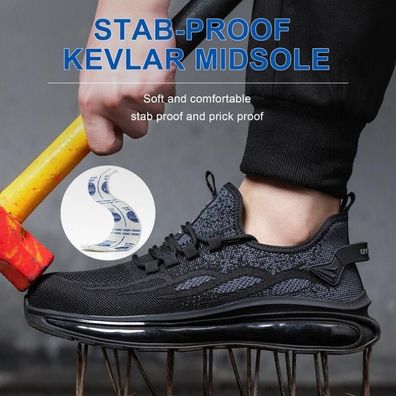 Sicherheitsschuhe Herren Arbeitsschuhe Stahlkappe Leichtes Luftschutzschuhe