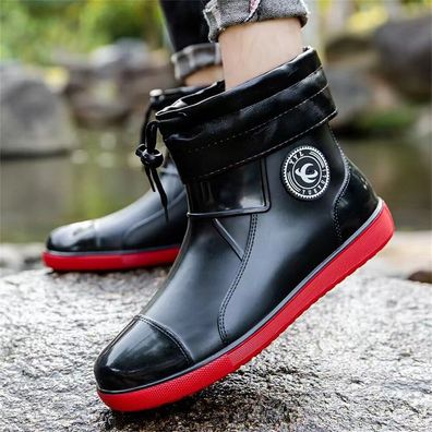 Vielseitige knochelkurze Regenstiefel fur Herren Wasserdichte Arbeitsschuhe