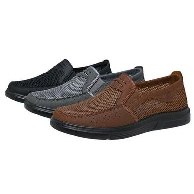 HERREN BREITE Passform SLIP-ON-SLIPPER Mokassin Komfort CASUAL Wanderschuhe