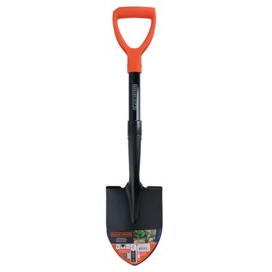 BLACK+DECKER Mini Handgriff Schaufel 67cm Spaten Gartenschaufel Camping Outdoor