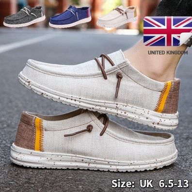Herren Canvas Slipper lassige Turnschuhe leichte Slip-On Bootsschuhe Walking