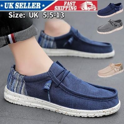 Herren Slip-On Canvas Slipper lassige Turnschuhe leichte Bootsschuhe Walking