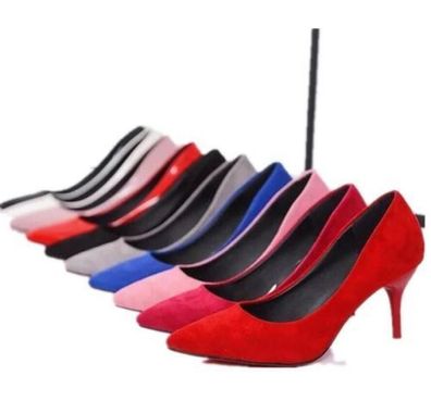 Damenschuh Spitze Zehen Slip-On Pumps Buro Elegante Schuhe Plus Grobe Frauen