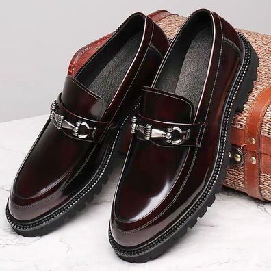 Herren Lackleder Slip-On Slipper Business formelle Schuhe Mokassin Gommino