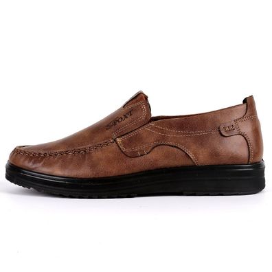 Herren Retro Leder Mode Schuhe weiche Sohle Casual Driving rutschfeste Slipper