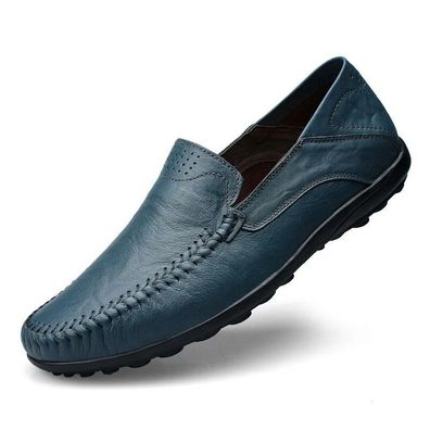 Loafer aus echtem Leder Mokassins atmungsaktive Slip-on-Bootsschuhe fur Manner